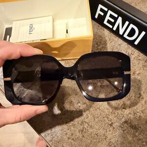Fendi Dark Blue Square Sunglasses